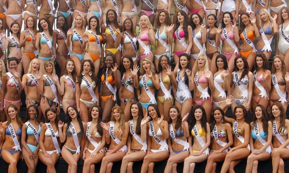 Foto das Mulheres do Miss Universo de biquini