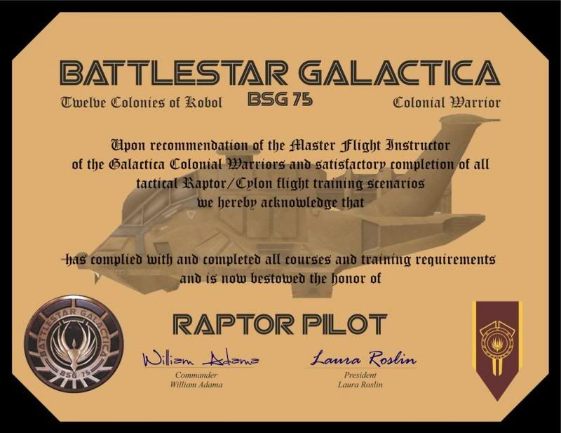 Raptor Pilot Certificate