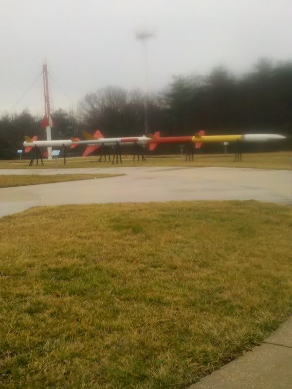 Display of Rockets outside Visitor's Center