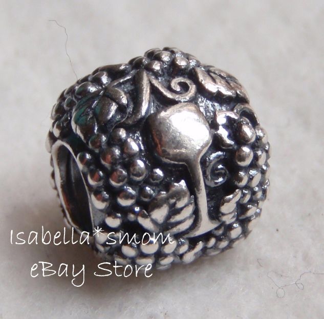 New 100 Authentic Pandora Wine Vino Bottle Glass Silver Charm Bead