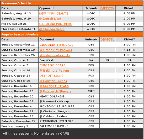 Browns Schedule