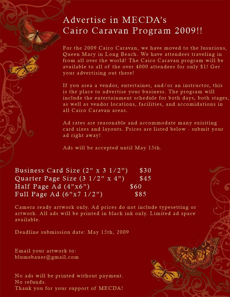 Program Ads for Cairo Caravan