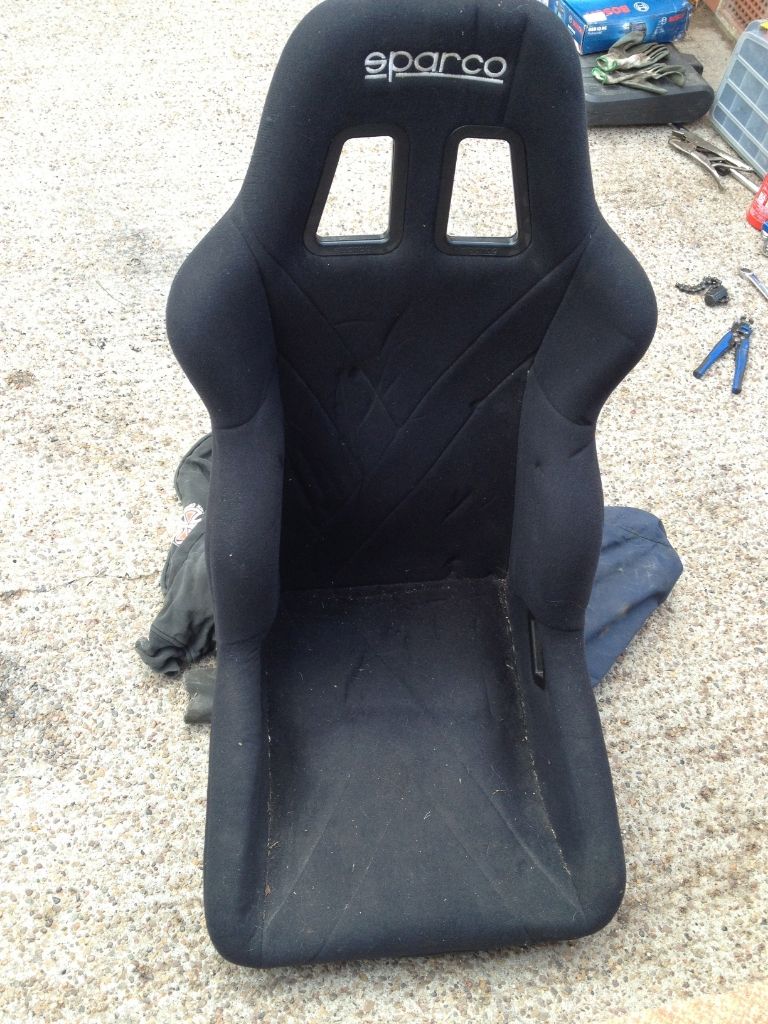 Sparco fibreglass bucket seat, side and bottom mount holes. £40