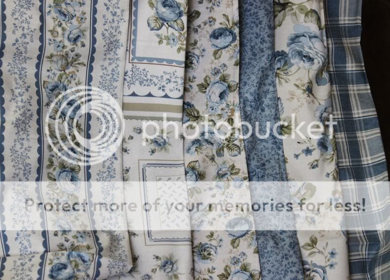 Olivia Blue Large Rose Fabric 463155 Bernartex DAmore  