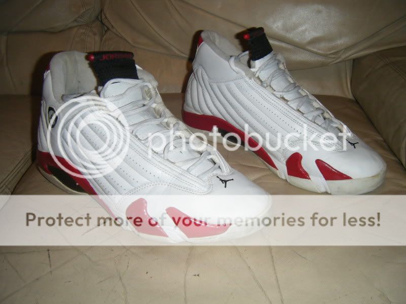 Nike Air Jordan 14 XIV 2005 retro white / red Candy Cane size 13 
