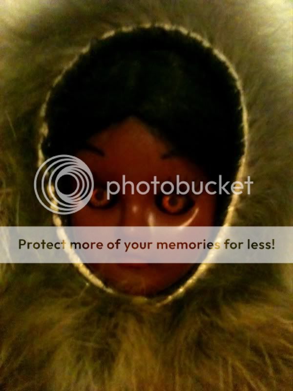 Eskimo Native American Indian Fur Doll Eyes Open RARE  