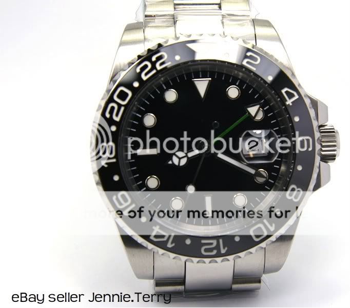 PARNIS GMT 11 / SUBMARINER WATCH CERAMIC BEZEL SS