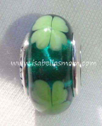 ST PATRICK 2012 Authentic PANDORA Green CLOVER Kiss Me Im Irish 