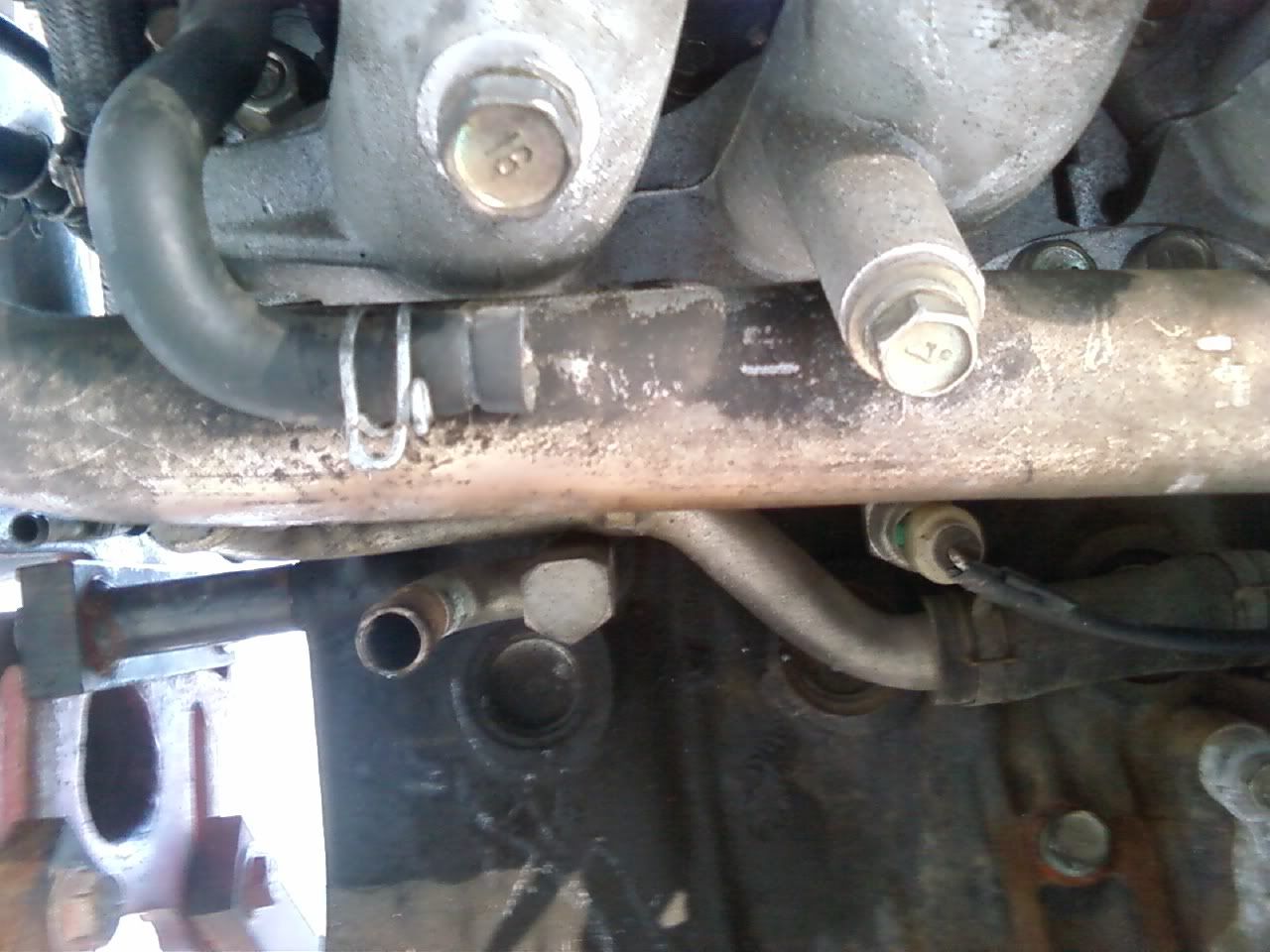 hose is connected to plate on other end of intake: